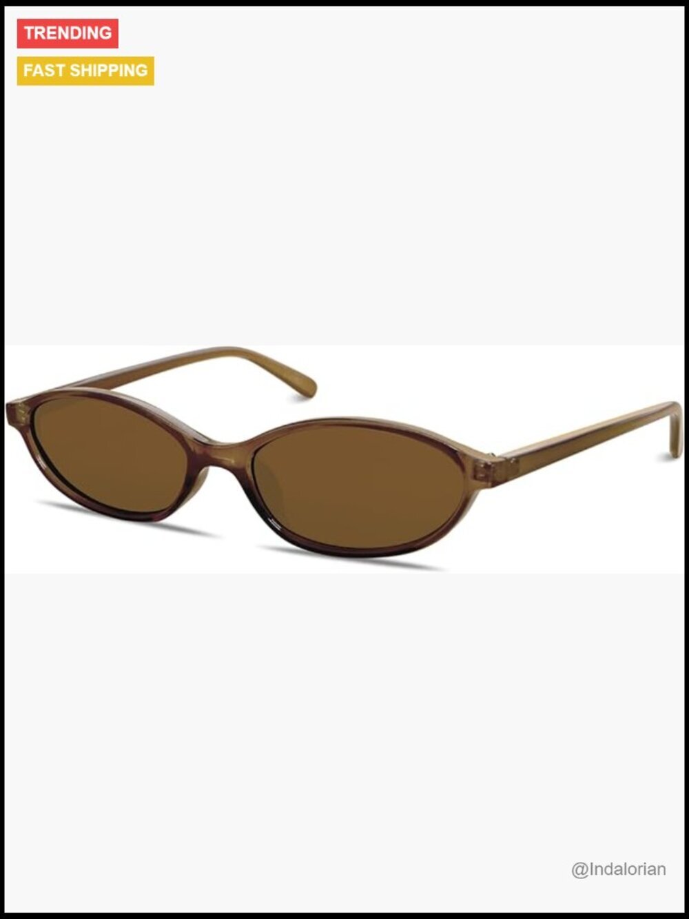 Retro Oval Cat Eye Sunglasses Lightweight Narrow Shades UV Protection